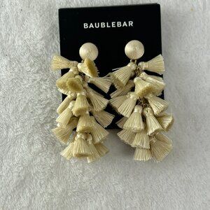 BaubleBar Multi Tassel Drop Chandelier Earrings- Ivory NEW NWT